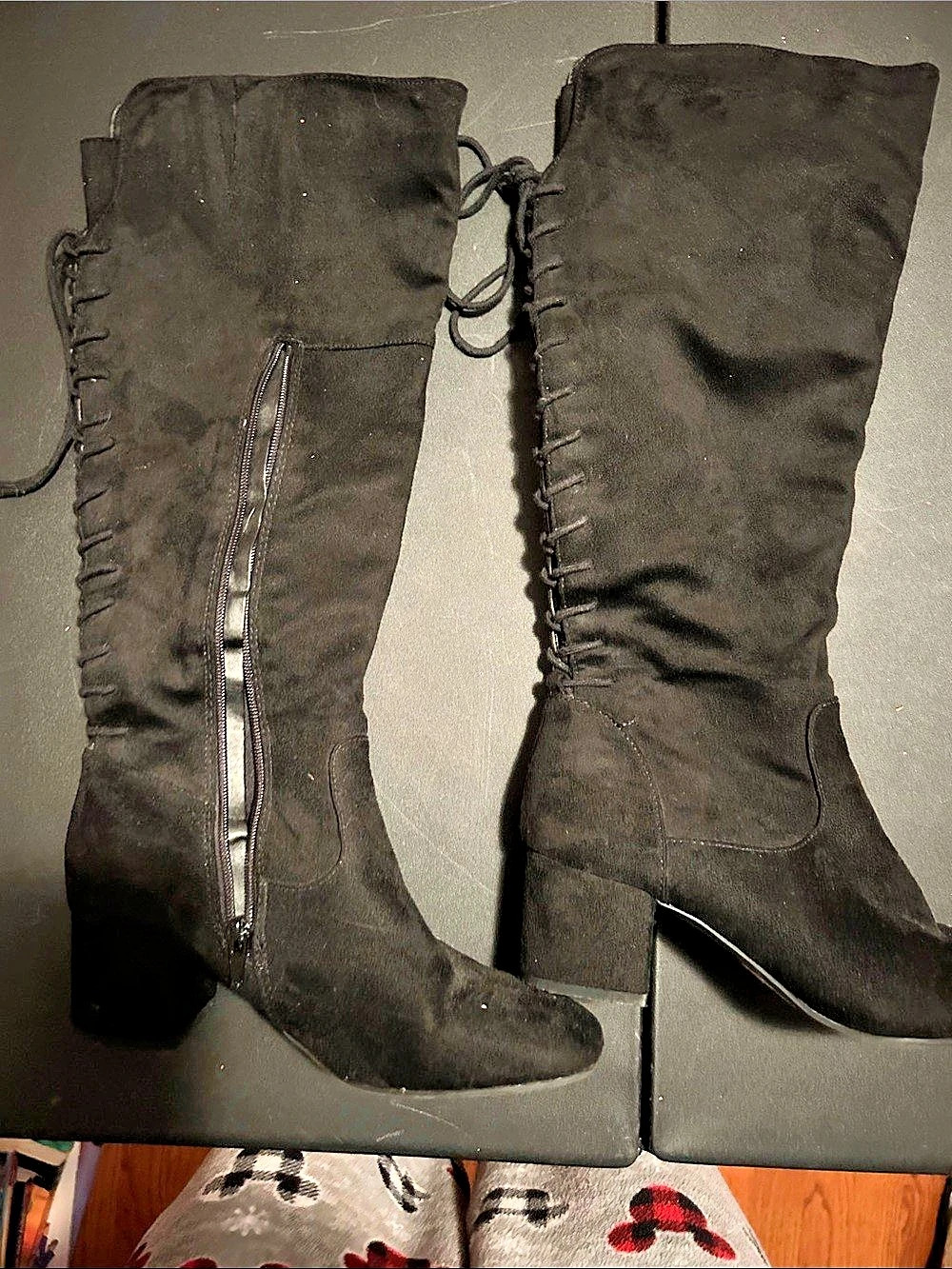 Women's Black up to the Knee Heeled Boots